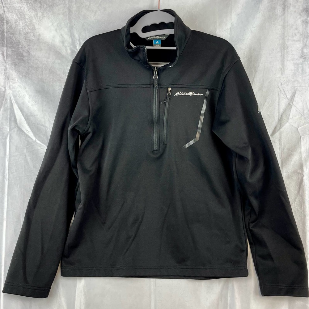Eddie Bauer Men's First Ascent Black 1/2 Zip Fleece Sweatshirt Size M